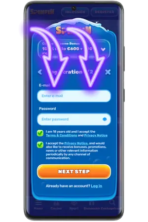 Voltooi het registratieproces om Sweet Rush Bonanza te spelen